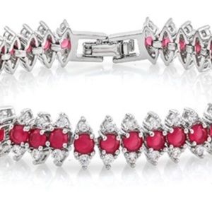 10ctw Ruby and white topaz Bracelet